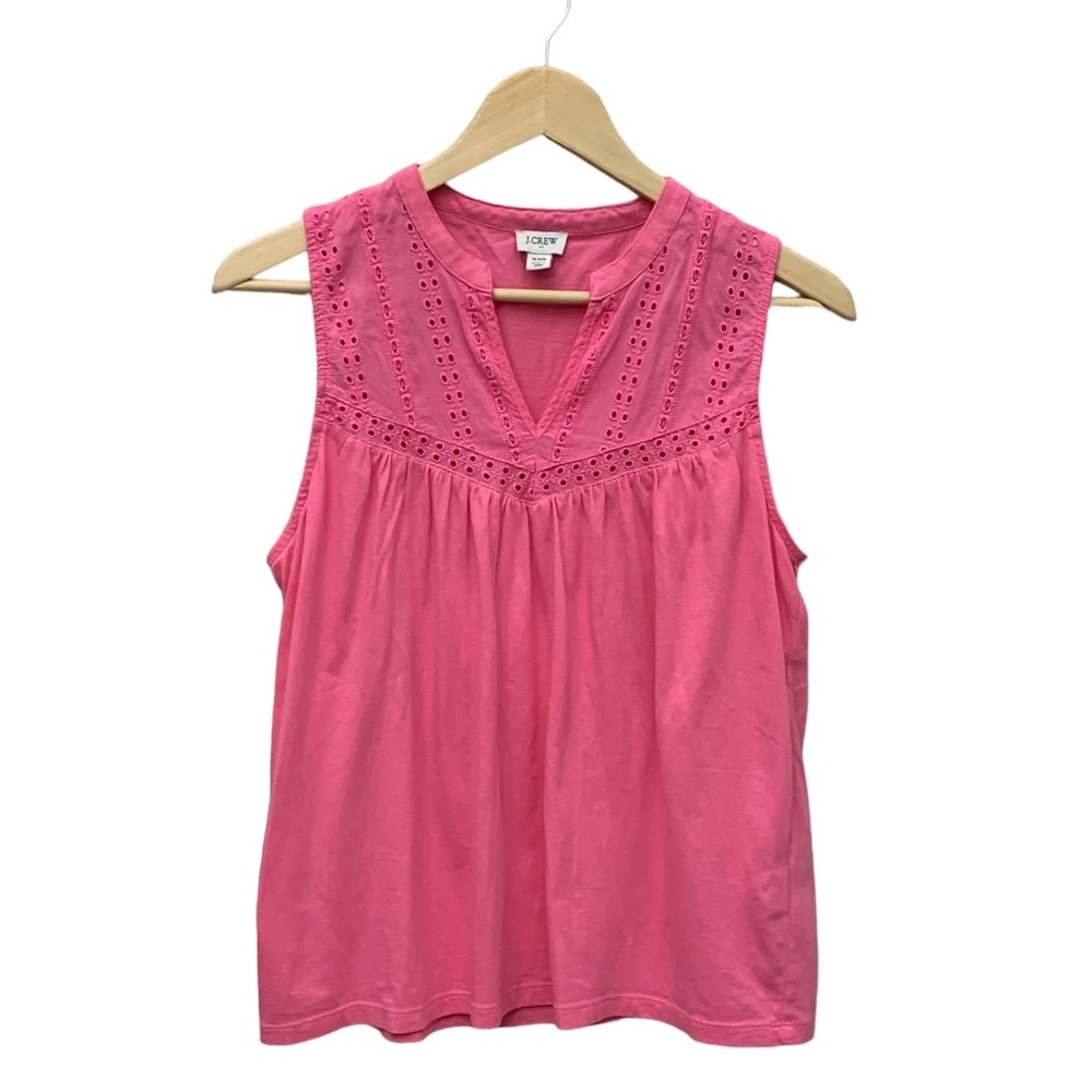 J. Crew Pink Sleeveless Eyelet Top size XXS
